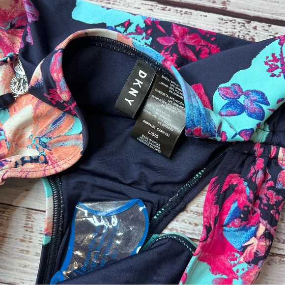 DKNY Floral Bikini Swim Bottom Navy - Picture 5 of 6